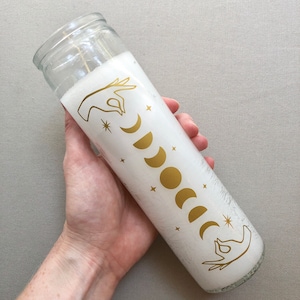 Moon Witch Phases Prayer Candle for Ritual, Meditation, Altar, Sacred Space