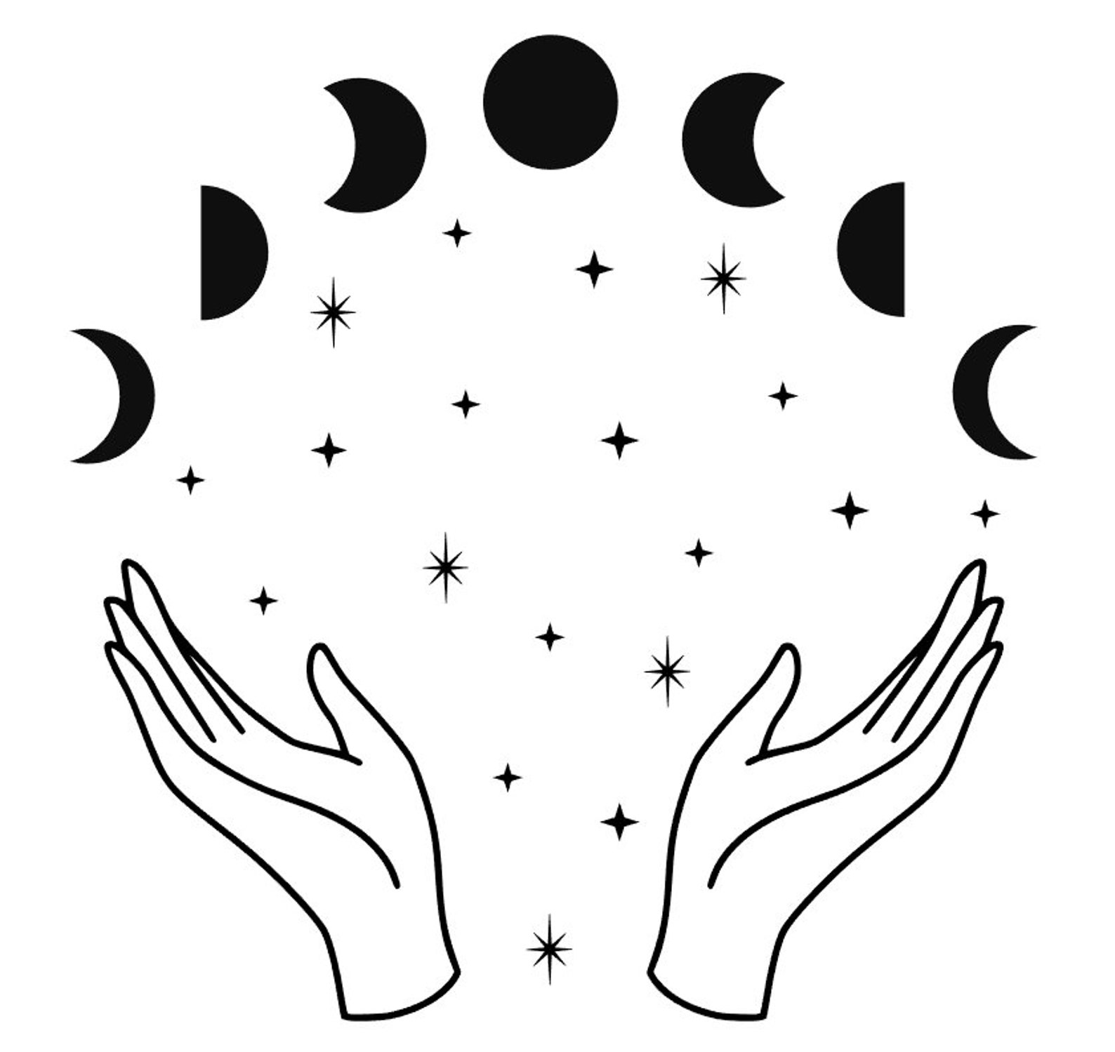 Moon Witch Printable Art Witchy Moon Phases Wall Hanging | Etsy