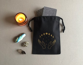 Moon Witch Reißverschluss-Tasche – Tarotkarten, Kristalle & Magische Dinge Sicher Aufbewahren