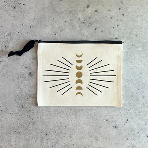 Witchy Moon Phases Zipper Pouch Bag for Tarot Cards Crystals Ritual ...