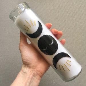 Triple Goddess Witchy Moons Prayer Candle for Ritual, Meditation, Altar, Sacred Space