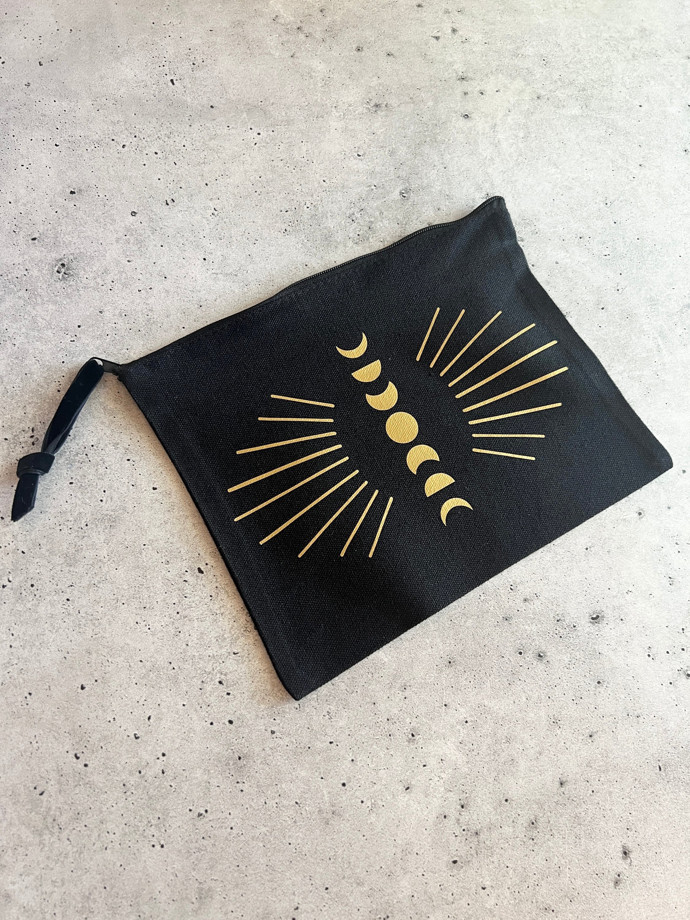Witchy Moon Phases Zipper Pouch Bag for Tarot Cards Crystals Ritual ...