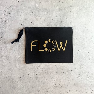 FLOW Moon Phases Zipper Pouch Bag for Crystals Tarot Cards Crystals ...