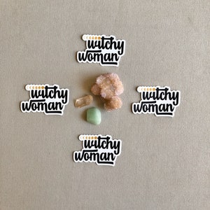 Witchy Woman Moon Phases Vinyl Sticker for Laptop, Water Bottle, Gifts Under 5