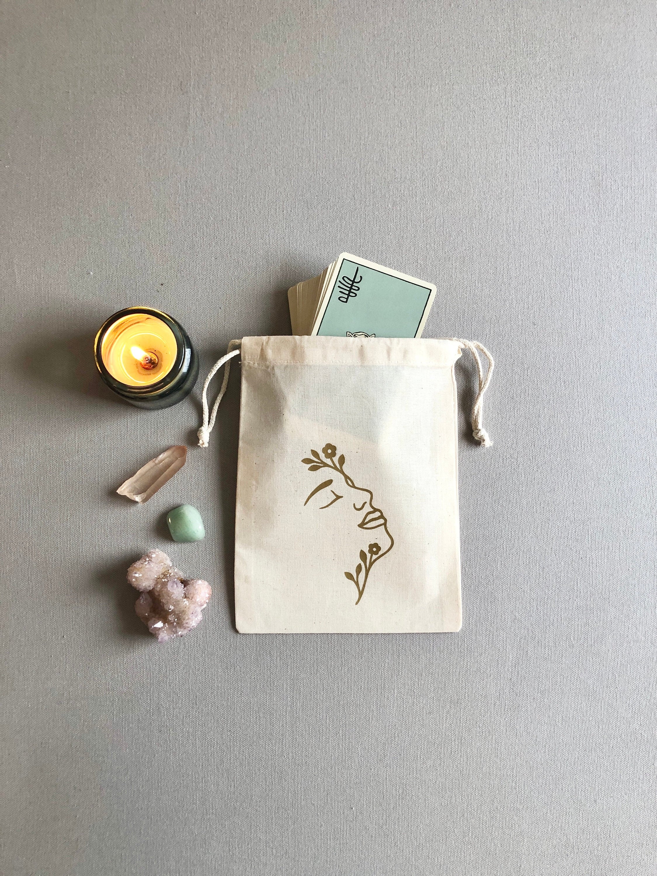 Flower Goddess Drawstring Pouch Bag for Tarot Cards and Crystals - Etsy