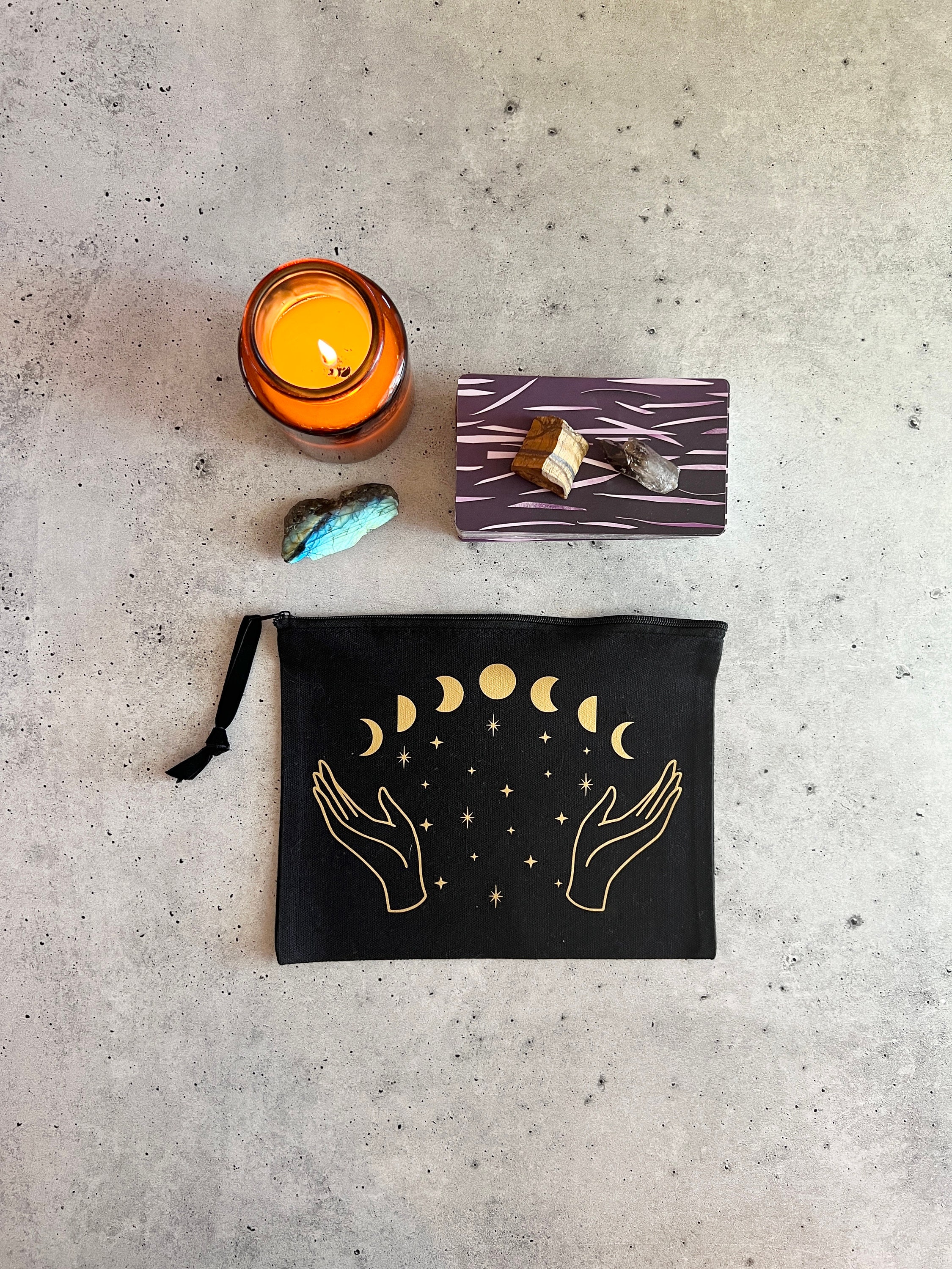 Moon Witch Zipper Pouch Bag for Tarot Cards, Crystals, Ritual Tools - Etsy