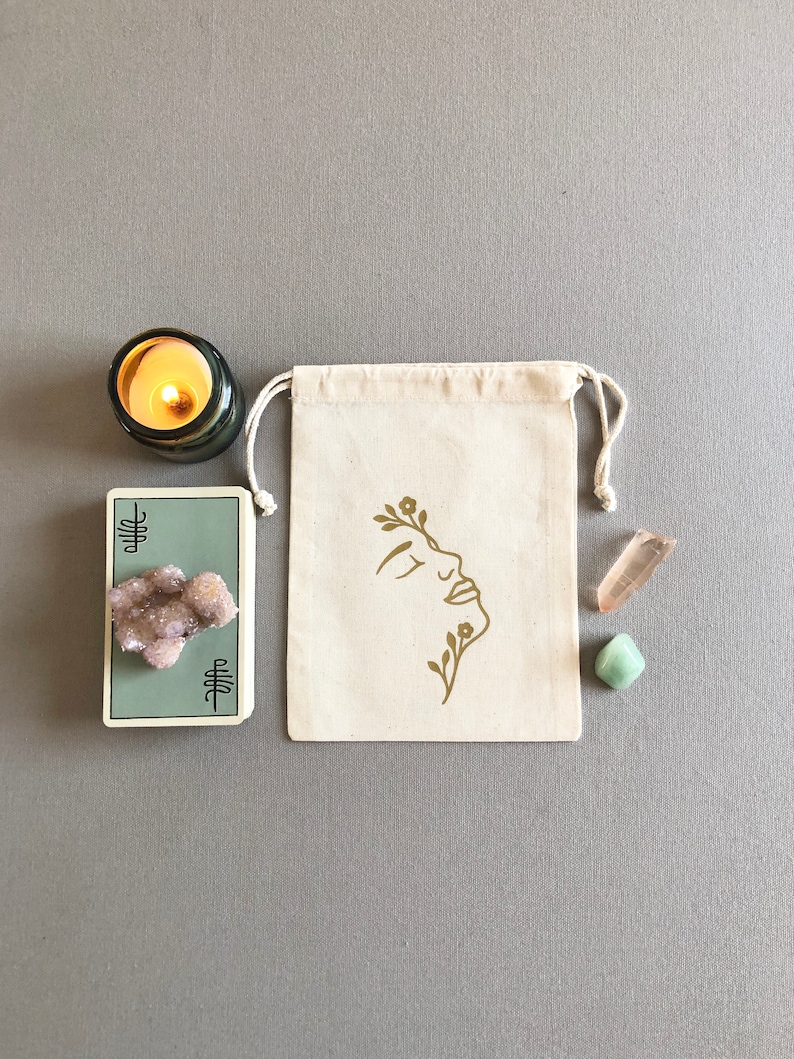 Flower Goddess Drawstring Pouch Bag for Tarot Cards and Crystals - Etsy