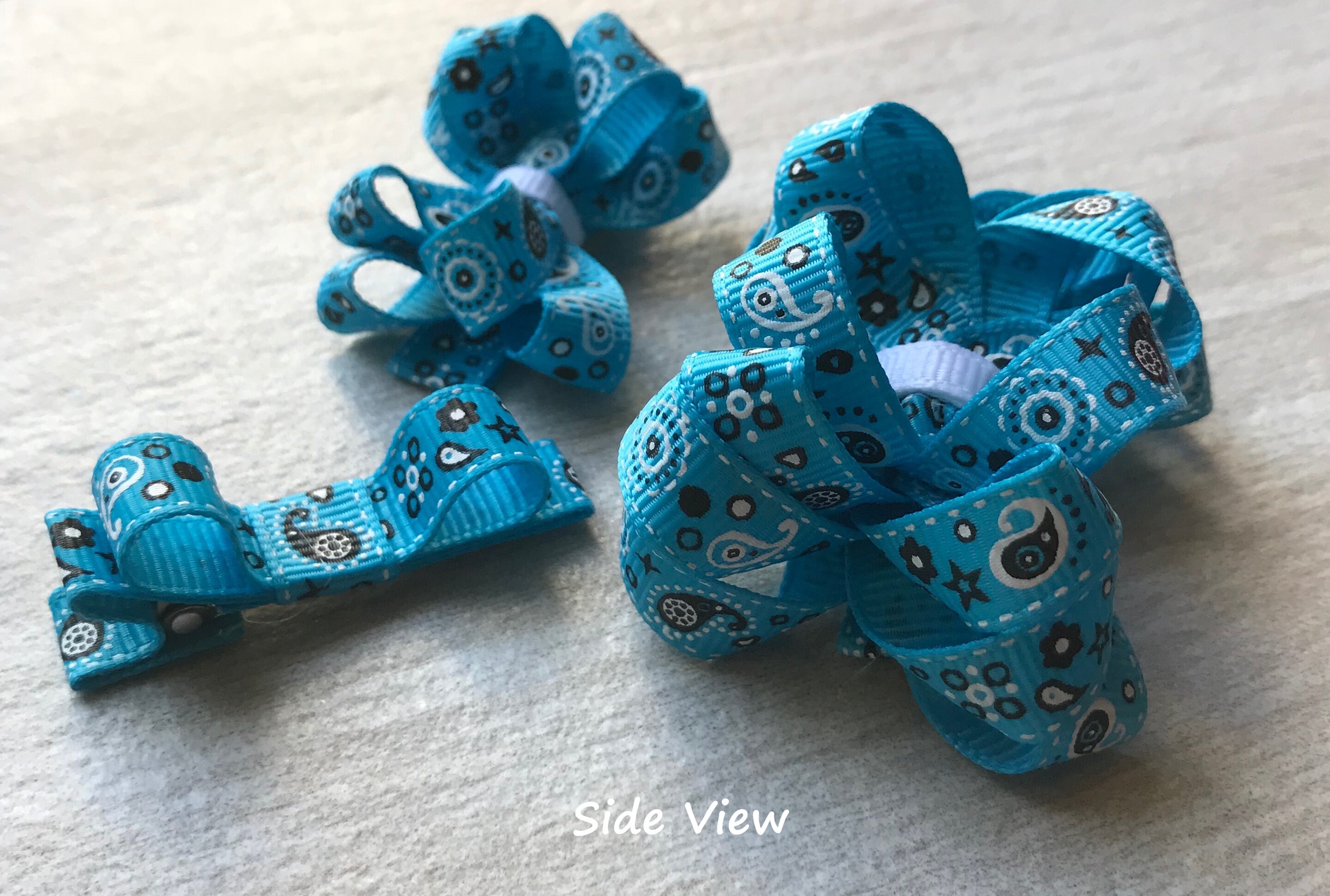 Bandana Hair Bow Bandana Bow Paisley Bow Baby Girl Hair Etsy UK