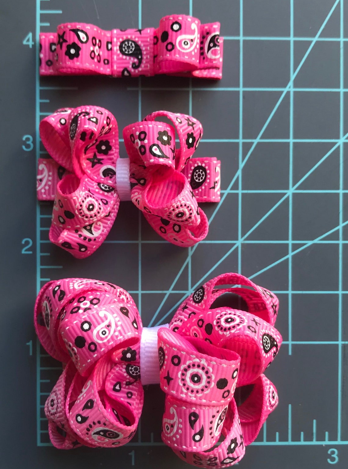 Bandana Hair Bow Bandana Bow Paisley Bow Baby Girl Hair Etsy