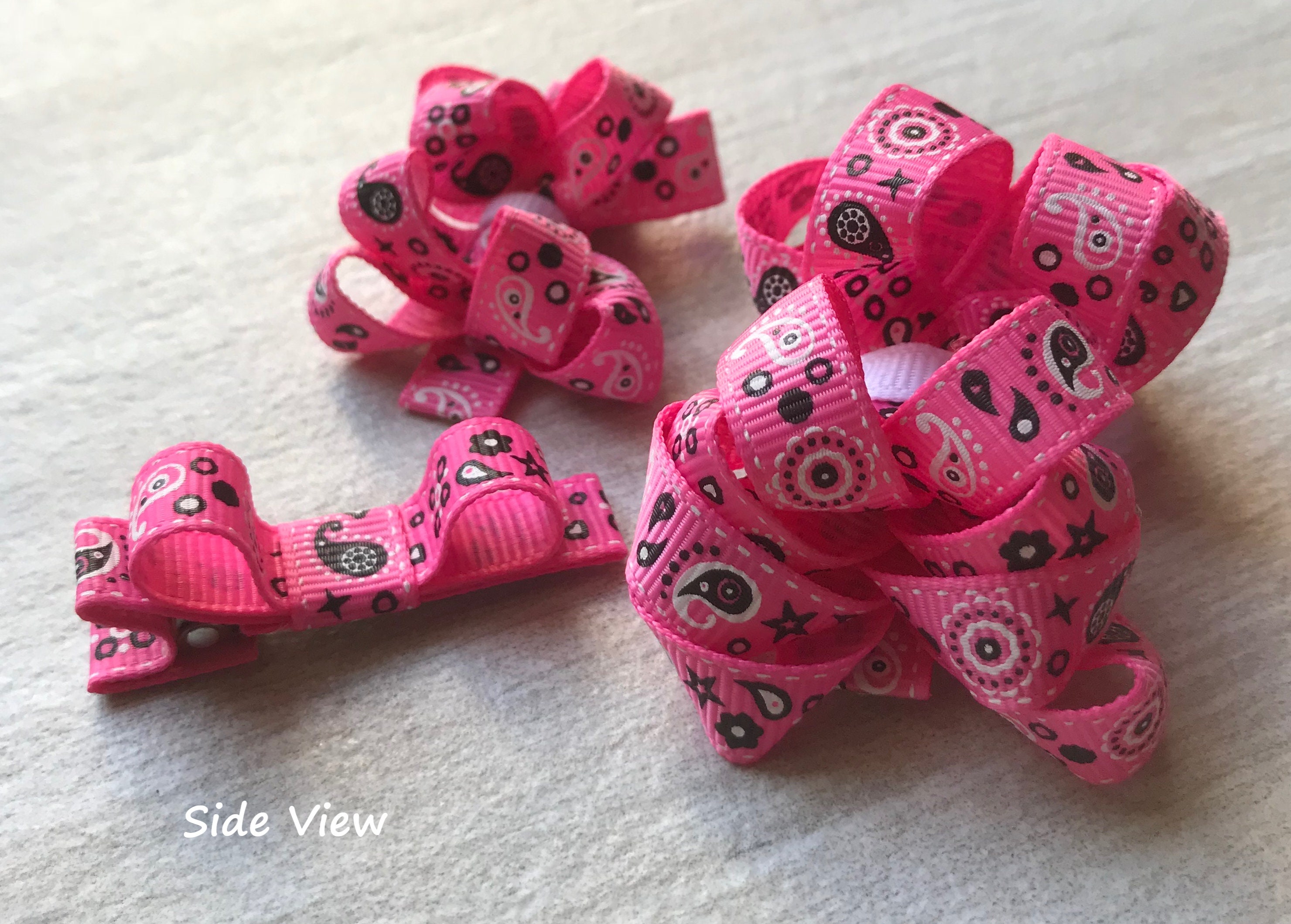 Bandana Hair Bow Bandana Bow Paisley Bow Baby Girl Hair Etsy UK