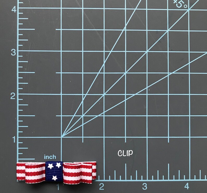 Blue Bow; Girls Fourth; Stripe; 4th; Toddler; Baby; Infant; Fine Hair; Small Dog; Yorkie; Pet Mini Twisted Bows; Fourth of July; Red White
