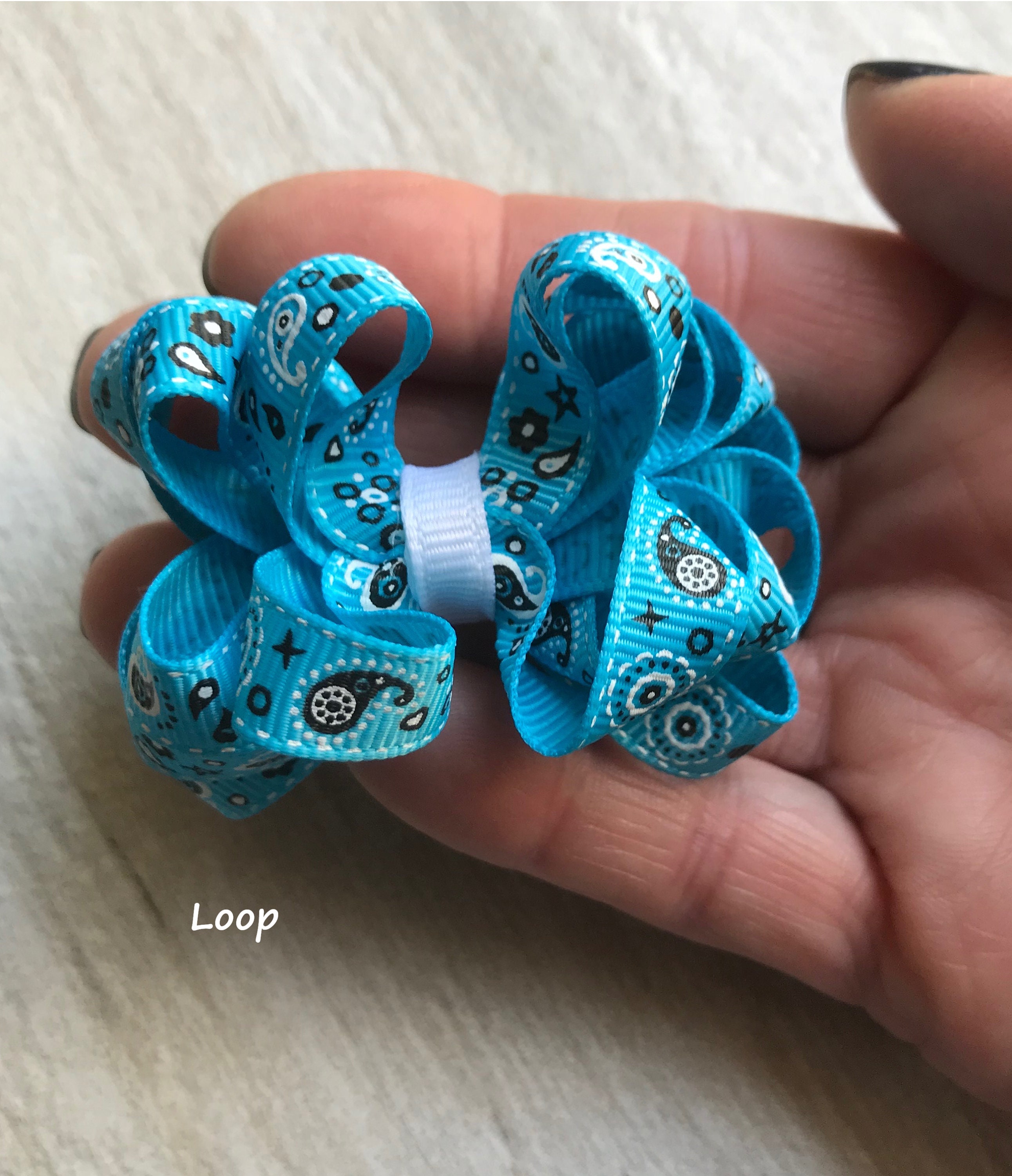 Bandana Hair Bow Bandana Bow Paisley Bow Baby Girl Hair Etsy