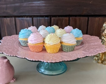 Fake cupcakes/Faux cupcakes/Fake cake/Faux cake/Photo props/Cake prop/Fake food/Mini cupcakes/Spring decor/Pastel/Polka Dots/Easter Decor