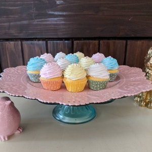 Fake cupcakes/Faux cupcakes/Fake cake/Faux cake/Photo props/Cake prop/Fake food/Mini cupcakes/Spring decor/Pastel/Polka Dots/Easter Decor