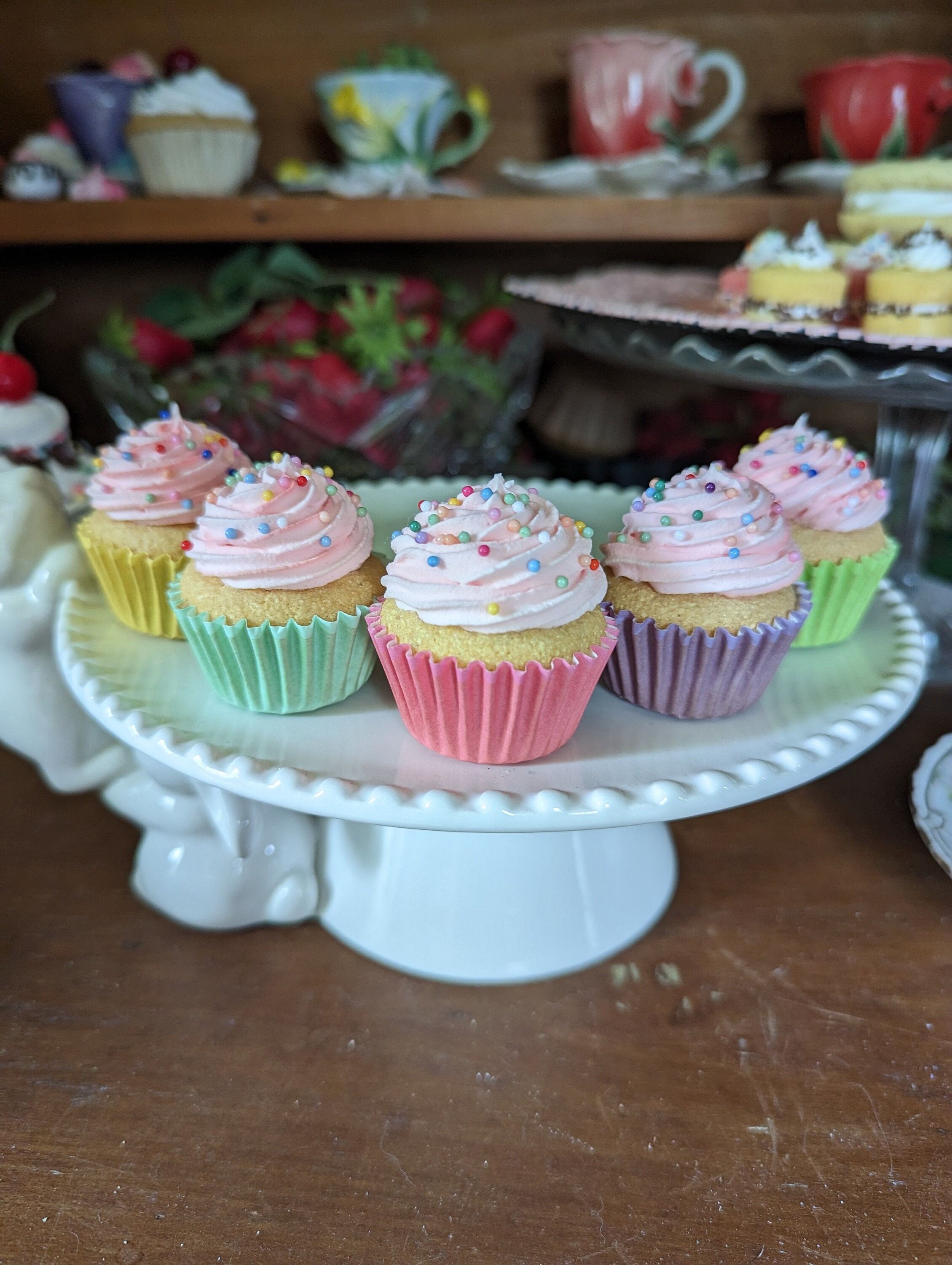 Fake cupcakes/Faux cupcakes/artificial cupcakes/fake food/artificial food/fake desserts/fake cake/mini cupcakes/pastel cupcakes/spring decor
