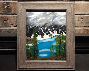 8x10 acrylic painting/Banff art/hand painted original/landscape art/painting/canvas board painting/handmade painting/art by nwGlassArt