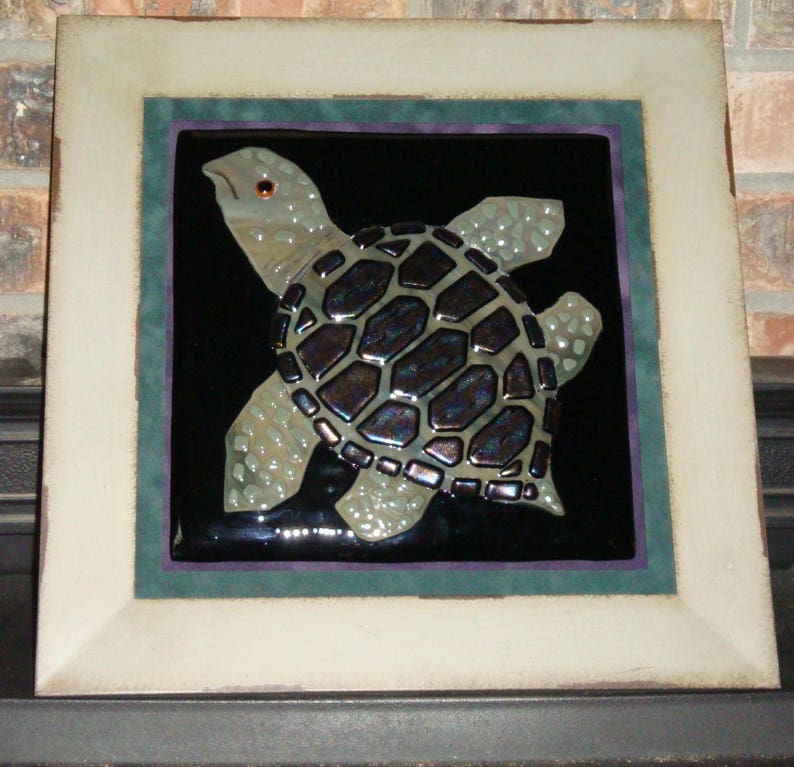 Sea turtle/Fused glass art/glass wall Art/sea turtles/Turtle Etsy