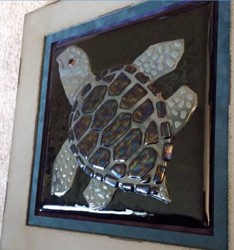 Sea turtle/Fused glass art/glass wall Art/sea turtles/Turtle Etsy
