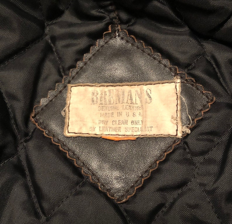 Vintage 1950/'s Black Leather Motorcycle Jacket Size X-Small Size 0