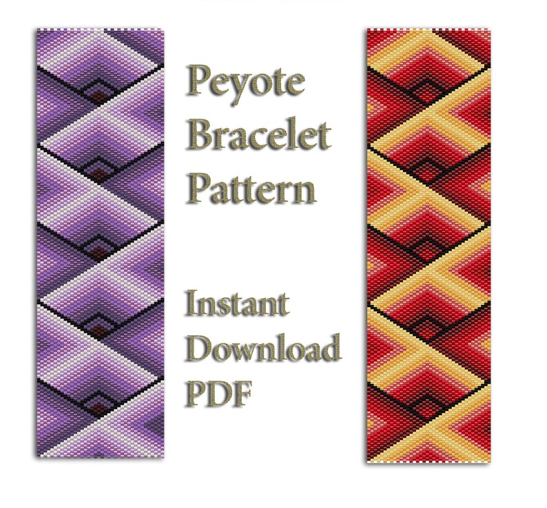 Peyote Bead Pattern Seed Bead Pattern Miyuki Delica PDF | Etsy