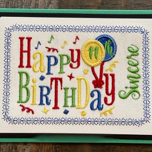 Embroidered/Personalized/Appliqué Happy Birthday Greeting Card