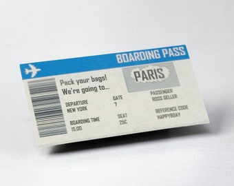 Plane Ticket Card Etsy