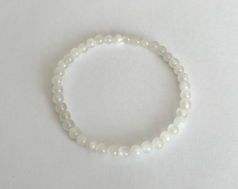 Dainty Moonstone Stretch Bracelet with Mini Gemstones