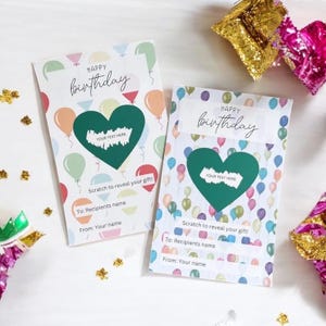 Carte d'anniversaire personnalisée à gratter