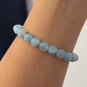 Aquamarine Gemstone Stretch Bracelet