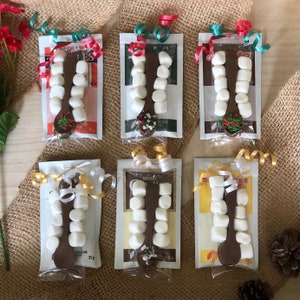Assorted Hot Chocolate Spoon Packs, Stocking Stuffers, Treats, Spoons for Stirring into Milk for Kids, Party Favours for Corporate Events