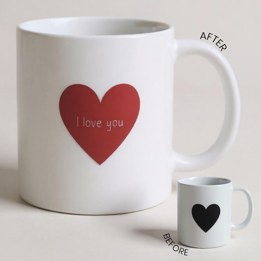 White Colour Changing Mug With Secret Message: I Love You - Etsy