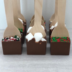 Individually Wrapped Hot Chocolate Spoons for Christmas, Holidays, Winter, Stocking Stuffers, Corporate Events, Party Favours, Table Topper