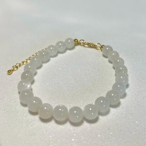 Adjustable White Moonstone Bracelet