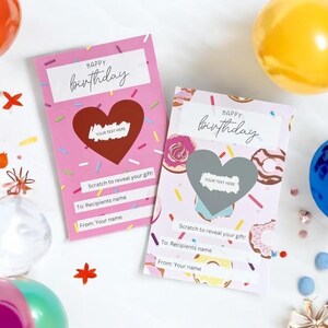 Carte d'anniversaire personnalisée à gratter