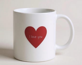 White Colour Changing Mug With Secret Message: I Love You - Etsy