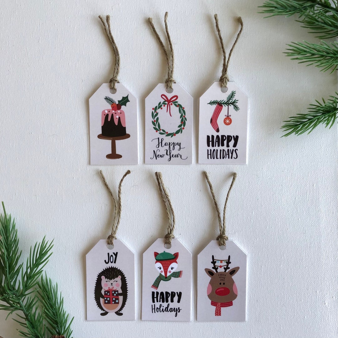 Set of 6 Christmas Tags. Name Tags for Christmas Gift Etsy