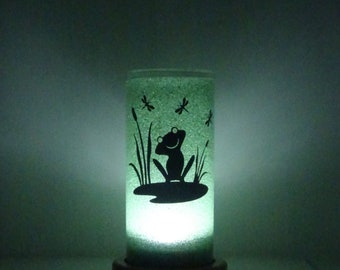 Frog Light, LED, Battery Operated, Night light, Frog Lovers Gift, Lighting Gifts, Hand Made, Mood Lighting, Frog Home Decor