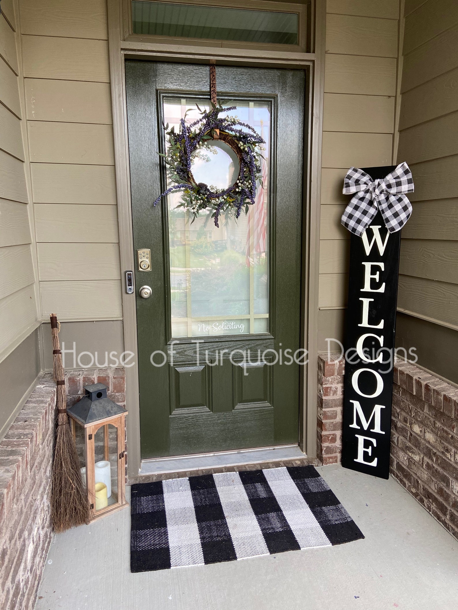5FT Black Welcome Sign With Bow Porch Welcome Sign Vertical - Etsy Canada