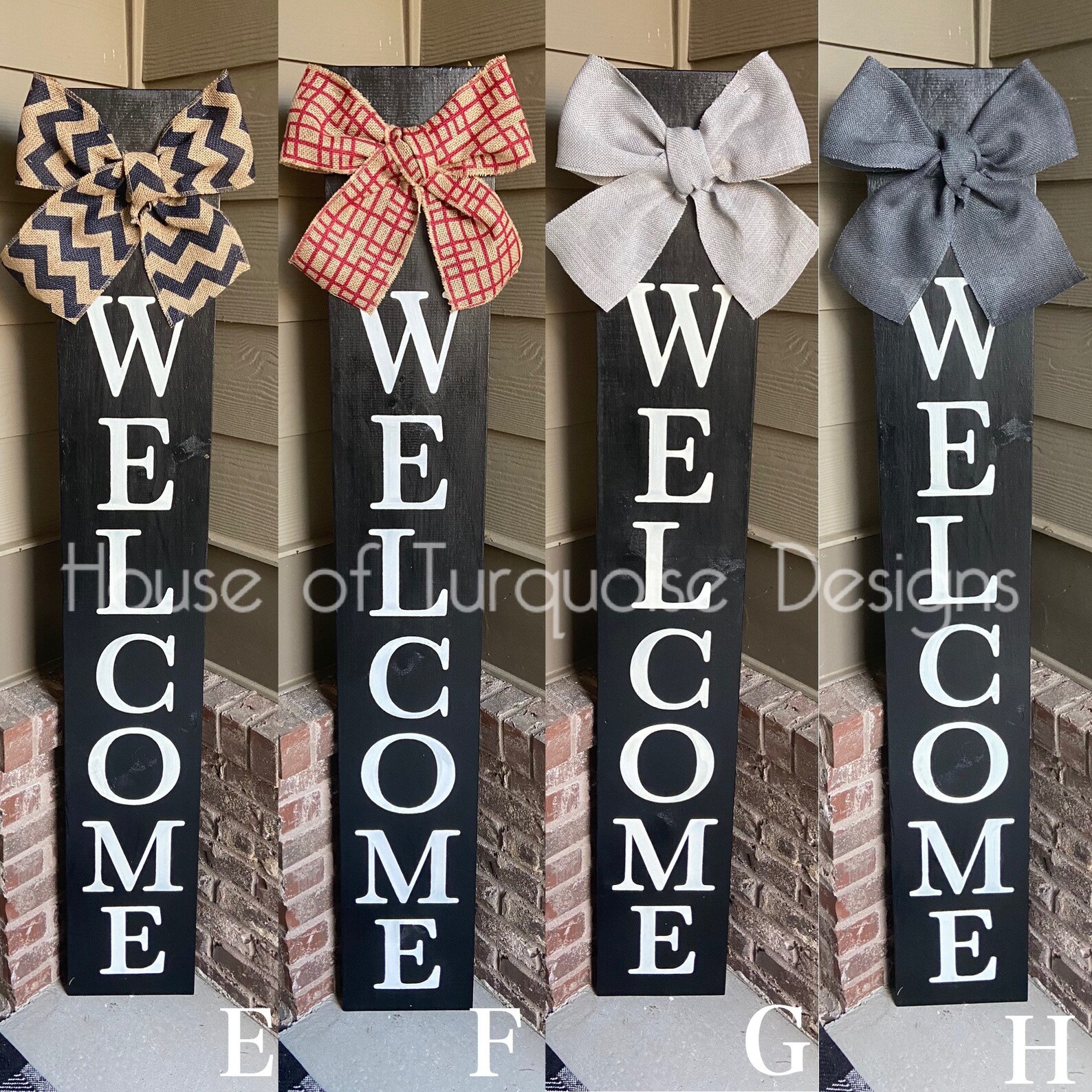 5FT Black Welcome Sign With Bow Porch Welcome Sign Vertical - Etsy Canada