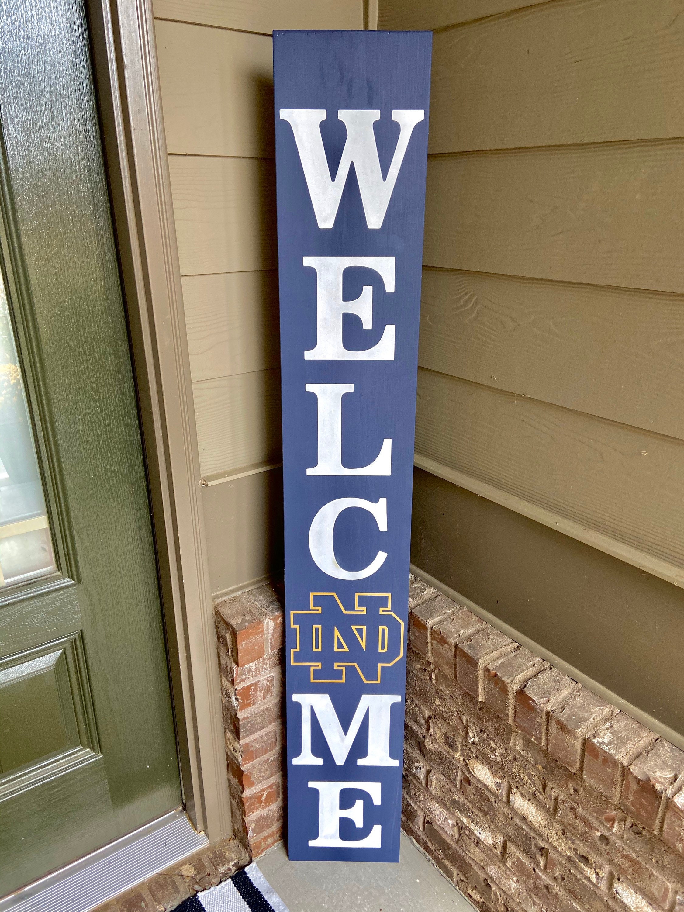 Notre Dame Sign Porch Sign Football Sign College Etsy