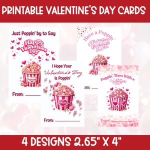 Printable Popcorn Valentines – Fun & Cute Valentine’s Day Cards for Kids and Classmates