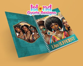 Afrocentric Beauty Printable Notebook Front and Back Covers (8.5" x 11")  | Digital Download | Printable