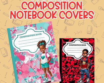 African American Kids Composition Notebook Covers | Back to School (Digital Download)