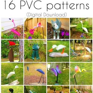 16 printable PVC pipe patterns | Instant Digital Downloads | PDF | How to make PVC pipe birds, animals, flowers, people and more!