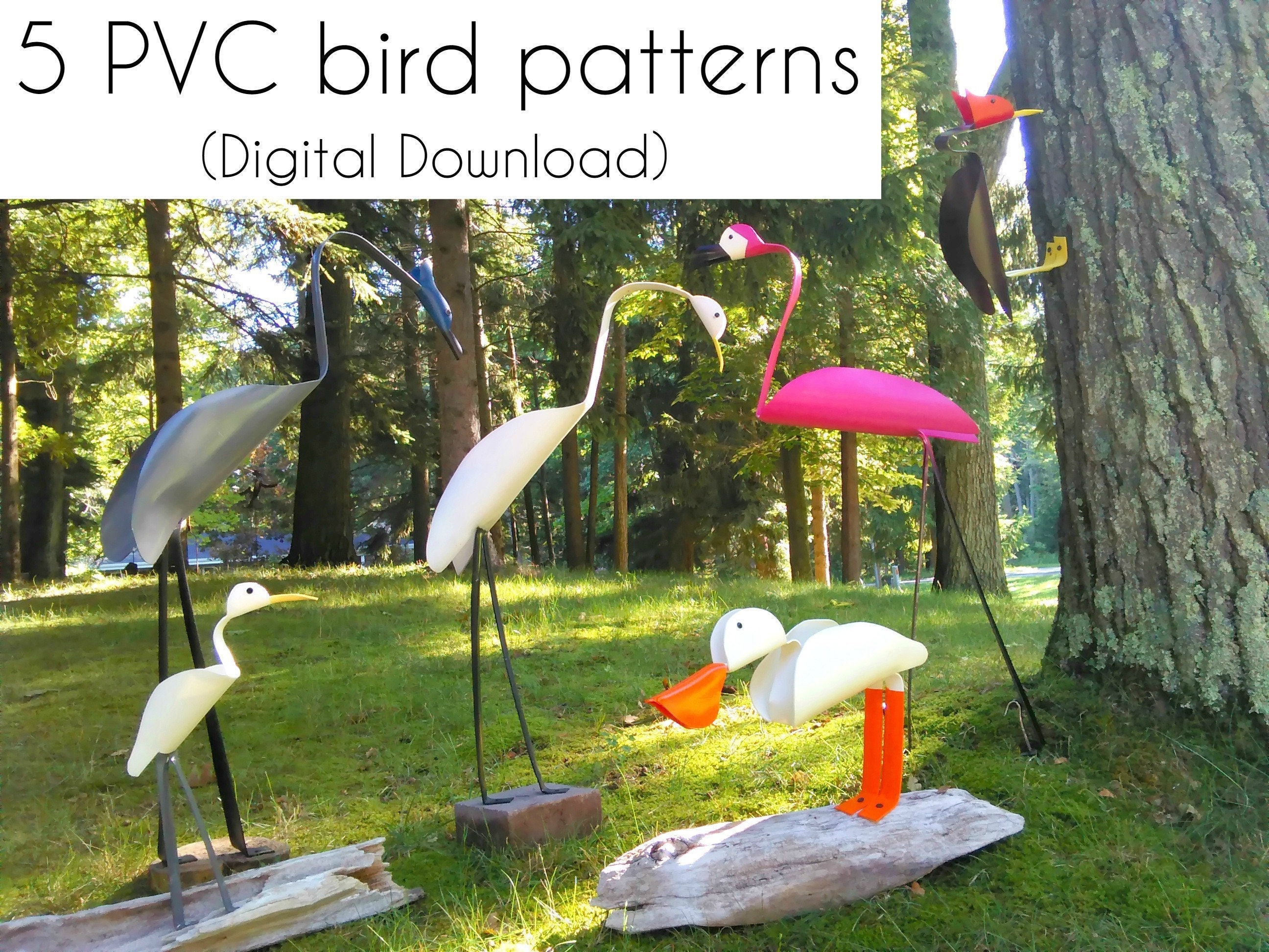 PDF Printable PVC Pattern 5 PVC Pipe Bird Patterns And Tutorial Digital Download Pvc Birds