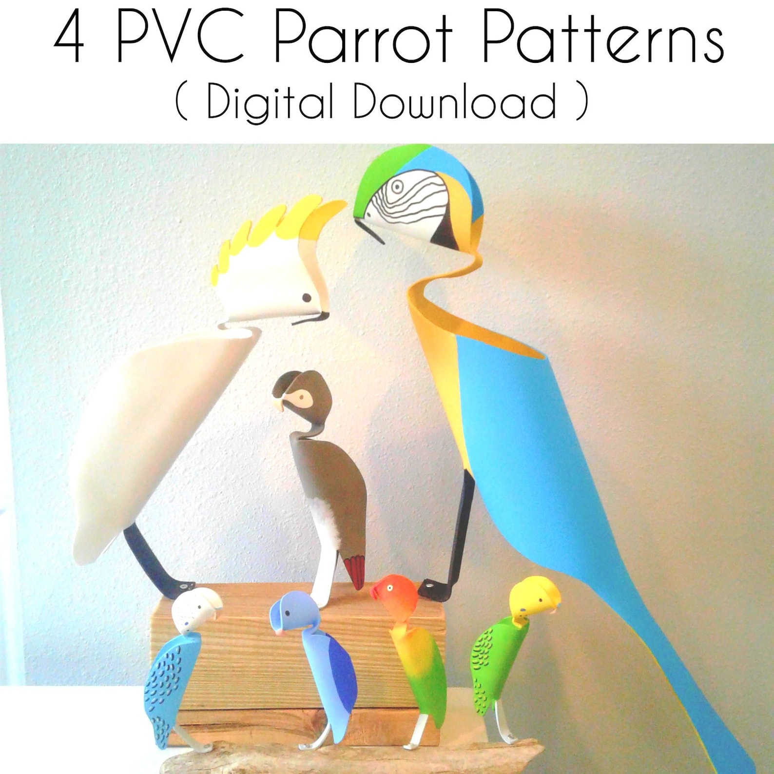 PVC Printable Patterns 4 PVC Pipe Bird Patterns and Tutorial Digital ...