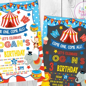 Circus Invitation, Circus Party, Carnival Invitation, Big Top Invitation, Digital,  Circus Birthday, Circus Printable Invitation