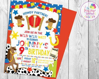 cowboy invitations etsy