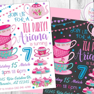 Tea Party Invitation, Kids Tea Party Invite, Girls Tea Party, Tea Party Birthday, Digital Printable Tea Party Invitation