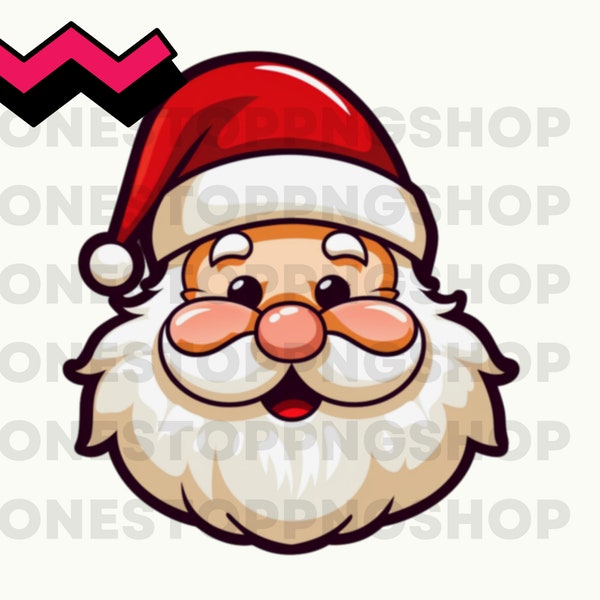 Santa Claus Icon Clipart, Retro santa clip art, santa claus and mrs claus clipart, jolly santa, santa png, Santa logo